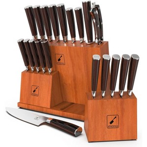 imarku Knife Set, 20-Pieces Premium Kitchen Knife Set, Japanese High Carbon Steel Knife Set with Block and 2 Pull-away Steak Knife Block Set - 1 of 4