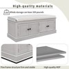 Kumasinova Magnetic Closure Shoe Bench with Adjustable Shelves, Classic 4-Door Storage Bench with Linen Cushion, Entryway Ottoman with Storage - 3 of 4