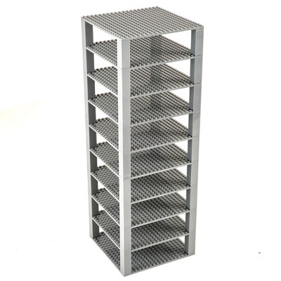 Strictly Briks Strictly Briks Classic Stackable Baseplates, Building Briks - Gray, 10 Base Plates & 40 Stackers, 6x6 Inches
