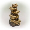 4 Tier Resin Faux Tree Trunk Log Fountain Brown/Gray - Alpine Corporation: Weather-Resistant, Electric, No Assembly Required - 4 of 4