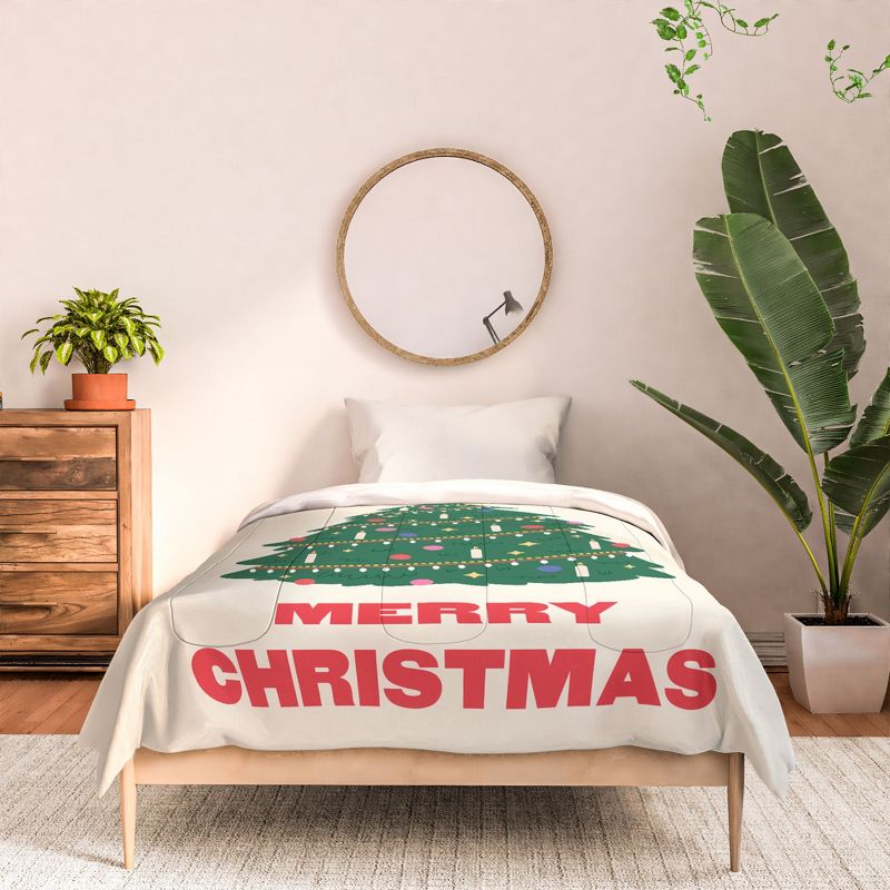 April Lane Art Merry Christmas Tree Comforter + Pillow Sham(s) - Deny Designs, 3 of 4