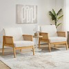 FONTOI Modern Living Room Accent Chair, Comfy Reading Chair Upholstered Arm Chair, Bedroom Chair with Wood Frame, White 30"* 26"*30.5" - 4 of 4