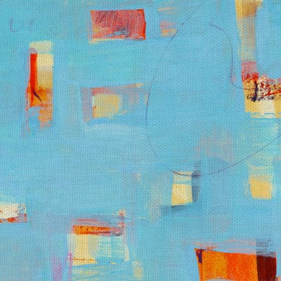 24" x 24" Blue and Red Abstract Canvas Art