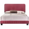 Passion Furniture Lodi Velvet UpholsteChannel Tufted Queen Panel Bed - 2 of 4