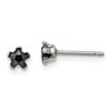 Chisel Stainless Steel Polished 4mm Black Star Cubic Zirconia Stud Earrings - 2 of 4