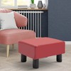 HOMCOM Modern Faux Leather Upholstered Rectangular Ottoman Footrest with  Padded Foam Seat and Plastic Legs Bright Red