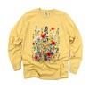 Simply Sage Market Women's Blue and Red Wildflowers Long Sleeve Garment Dyed Tee - 3 of 4