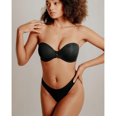 Wherewithal Women's EveryWhere Front Closure Strapless Bra Black
