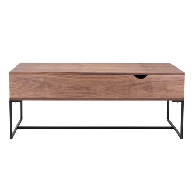 Nolen Lift Top Coffee Table Walnut/Black - Safavieh