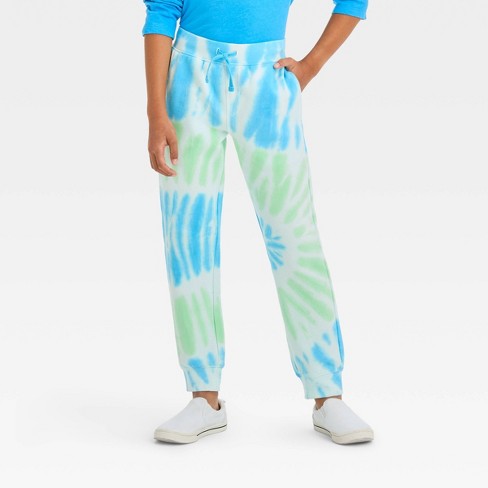 Boys' Tie-dye Athletic Jogger Pants - Cat & Jack™ Blue/green S : Target