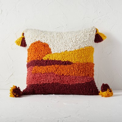 Abstract Landscape Punch Needle Square Throw Pillow - Opalhouse™ designed with Jungalow™
