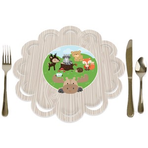 Big Dot of Happiness Woodland Creatures - Baby Shower or Birthday Party Round Table Decorations - Paper Chargers - Place Setting For 12 - 1 of 4
