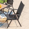 5pc Patio Set with Square Faux Wood Top Table & Reclining Sling Chairs with Armrests - Captiva Designs: Outdoor Dining, Weather-Resistant - 4 of 4