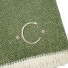 HomeRoots 55" X 70" Moss Green And White Herringbone Cotton Blend C Initial Throw Blanket with Tassels And Embroidery - 4 of 4