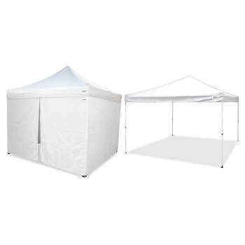 Caravan Canopy M-Series Pro 2 12 x 12 Foot Shade Tent with Roller Bag and  M-Series 12 x 12 Foot 2 Straight Leg Sidewall Kit for Recreational Use