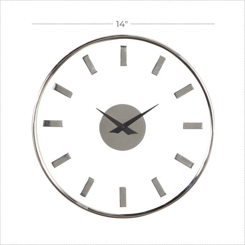 14" x 14" Round Aluminum Wall Clock with Clear Face - Olivia & May, 3 of 7