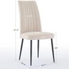 QingMoon Velvet Dining Chairs Set of 2, Modern Kitchen Chairs with Plush Cushion and Adjustable Foot Stud, Accent Chair for Living Room - 4 of 4