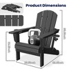 Hyleory Outdoor HDPE Folding Adirondack Chairs with 2 Cup Holders-Weatherproof Patio Accent Chair for 380 LBS Weight Capacity - 4 of 4