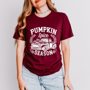 Simply Sage Market Pumpkin Spice Season Truck Distressed Short Sleeve Tee - 1 of 4