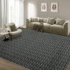 Washable Modern Braided Printed Rug Non Slip Low Pile Rug Soft Solid Throw Floor Cover Foldable Indoor Carpet for Living Room Bedroom Playroom - 3 of 4