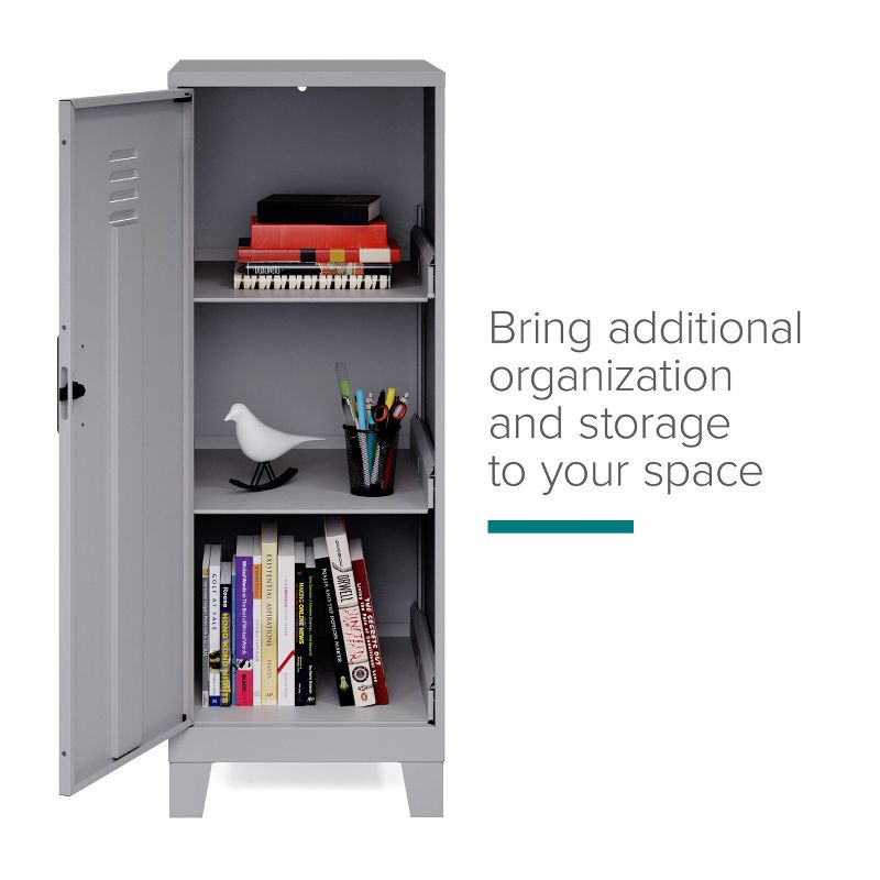 Space Solutions 42.5" High 3 Shelf Storage Locker Cabinet, 5 of 11