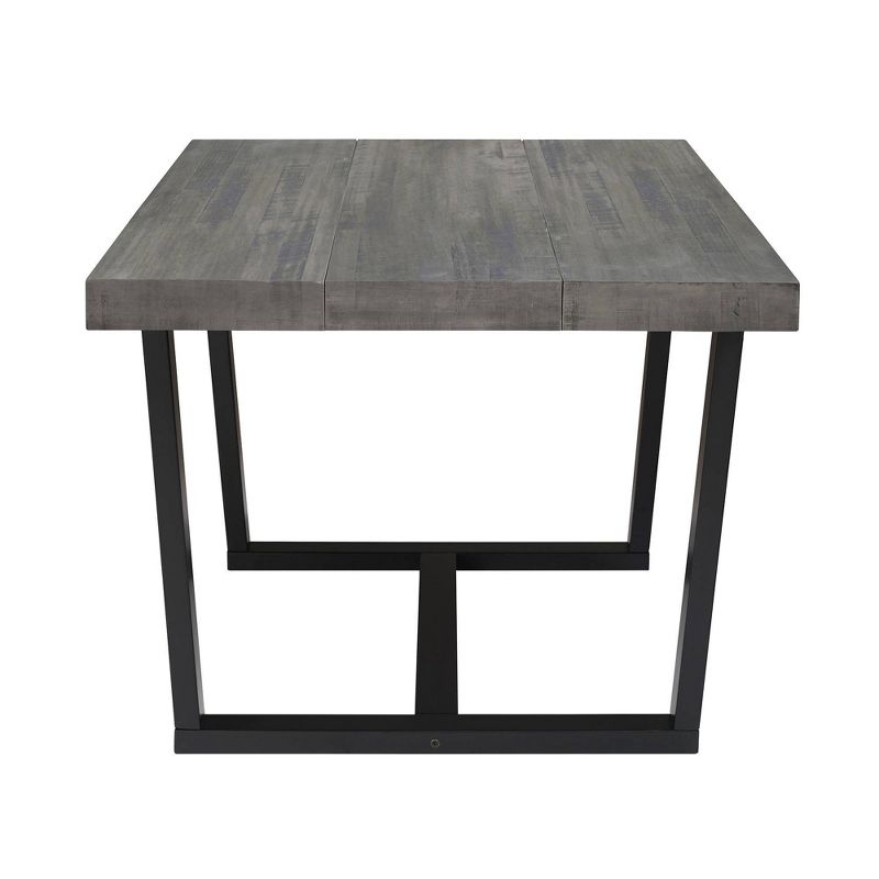 52" Modern Farmhouse Solid Wood Distressed Plank Top Dining Table - Saracina Home, 6 of 15