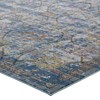 Modway Minu Distressed Floral Lattice 5x8 Area Rug - Blue Gray, Yellow and Orange,  100% Polypropylene ,  Tight Low Pile Weave - 3 of 4