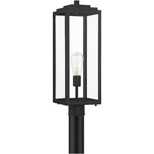 John Timberland Titan Modern Outdoor Post Light Mystic Black 21 3/4" Clear Glass Panels for Exterior Barn Deck House Porch Yard Patio Home Outside - 1 of 4