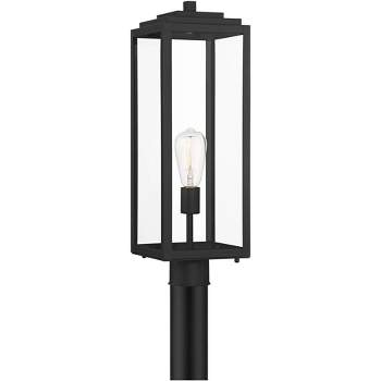 John Timberland Titan Modern Outdoor Post Light Mystic Black 21 3/4" Clear Glass Panels for Exterior Barn Deck House Porch Yard Patio Home Outside