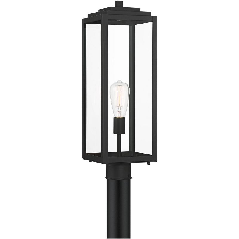 John Timberland Titan Modern Outdoor Post Light Mystic Black 21 3/4" Clear Glass Panels for Exterior Barn Deck House Porch Yard Patio Home Outside, 1 of 8