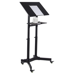 Mount-It! Mobile Standing Height Desk, Portable Podium and Rolling Presentation Lectern, Laptop Stand Up Desk with Caster Wheels - 1 of 4