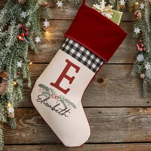 FIONECA Festive Foliage Personalized Christmas Stocking
,Burgundy - 1 of 1