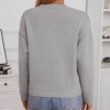Clearlove Womens Pullover Sweater V Neck Long Sleeves Oversized Ribbed Knitted Casual Fall Tunic Sweaters - 2 of 4