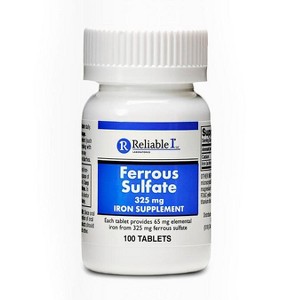 Reliable-1 Laboratories Ferrous Sulfate 325 mg - 100 Tablets - 1 of 2