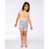 Deux par Deux Girl Organic Cotton Tee Light Orange and Flowers - 3 of 4