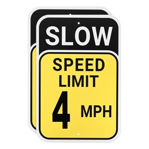 Unique Bargains Aluminum Weather Resistant Waterproof Rust Free Traffic Signs 2 Pcs - 1 of 4