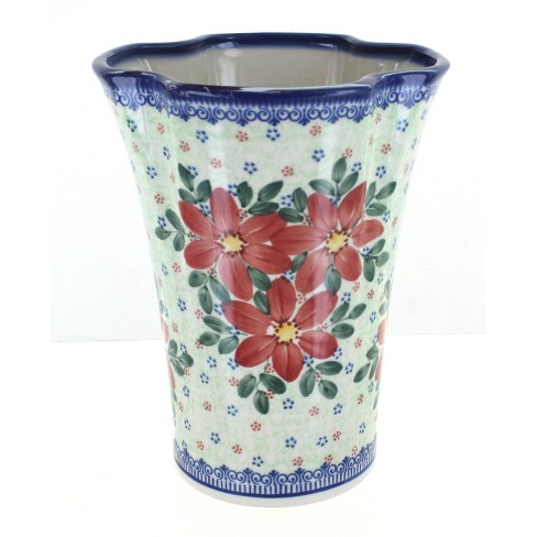 Blue Rose Polish Pottery Poinsettia Vase : Target