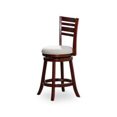 NicBex Dining Chairs Upholstered Chair Bar Height Chairs Slat Back Swivel Chair Fabric Seat for Kitchen