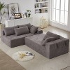 108"W Modern Chenille Upholstered Sectional Sofa Set, L-Shaped Free Combination Sofa Couch With 6 Pillows - ModernLuxe - 2 of 4