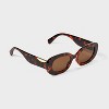 Women's Oval Tortoise Shell with Half Moon Sunglasses - A New Day™ Brown - 2 of 2