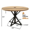 GustoWave 47 Inch Round Dining Table for 4-6, Farmhouse Kitchen Table with Wood Top & Metal Pedestal Base for Dining Room, Living Room - 3 of 4