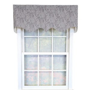 RLF Home 100% Cotton Rainfall Regal With Poly/Cotton Ivory lining Rod Pocket Valance 50" x 16" Gray - 1 of 4
