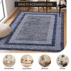 Modern Geometric Bordered Area Rug Non Slip Non Shedding Rug Soft Low Pile Floor Carpet Washable Thin Rug, Contemporary Distressed Rug - 3 of 4