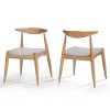 Set of 2 Mid-Century Modern Dining Chairs with Curved Backrest and Cushioned Seat, Wood Side Chairs for Kitchen or Dining Room–The Pop Home - 3 of 4
