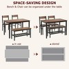 Dining Table Set for 4, Kitchen Table with 2 Chairs, Bench with Storage Rack, Dining Room Table Set for Small Place, Apartment, Kitchen - 4 of 4
