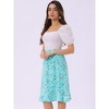 INSPIRE CHIC Women's Floral Ruffle Elastic High Waist Button Flowy Split Skirt - 2 of 4