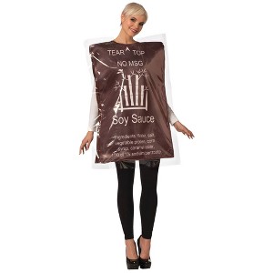Imposta Costumes Adult Soy Sauce Costume Bodysuit Brown One Size - 1 of 3