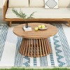 31.5" Round Outdoor Coffee Table with Sturdy Base, Small Patio Furniture, High-Quality Acacia Wood Table for Deck or Backyard–The Pop Home - 2 of 4