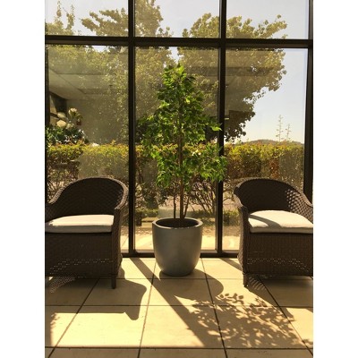 Slate Gray Round Concrete Indoor Outdoor Planter
