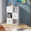 Costway 6-Cube Bookcase Storage Organizer with 3 Open Cubes 3 Drawers for Home Office White/Brown - 4 of 4